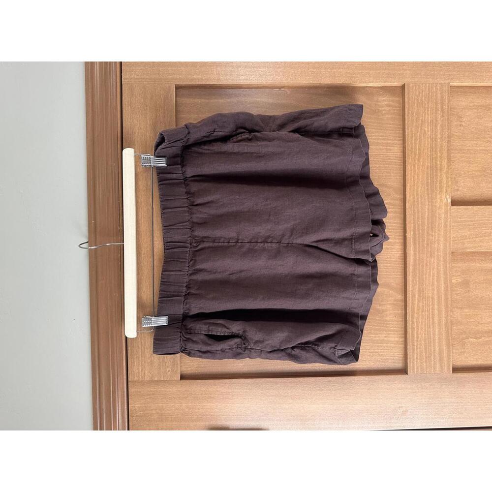 J.Crew 100% Linen Tropez Pull On Shorts 3” in Chocolate Brown Women’s size XL - Picture 2 of 11